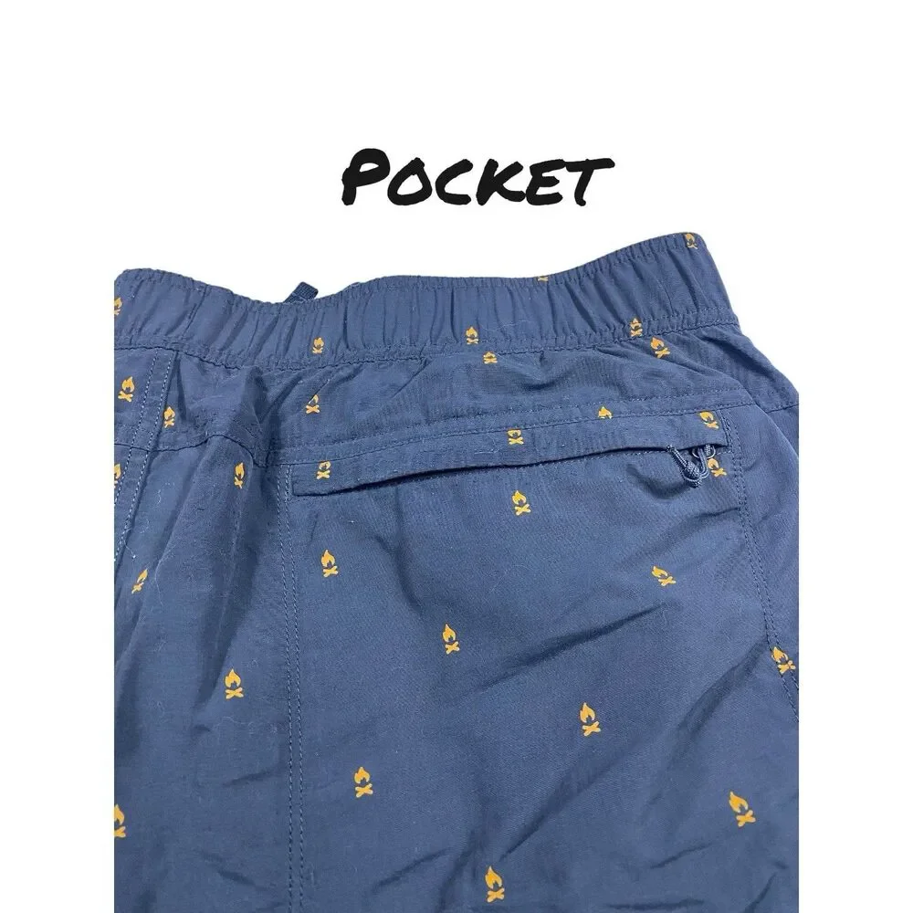 The North Face Shorts Mens XL Flash Dry Swim Trunks Camp Fire Print Mesh Lined